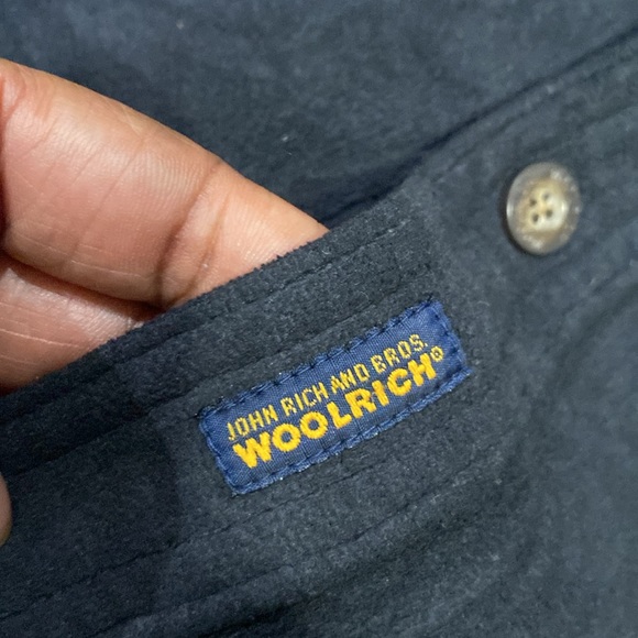 Woolrich long sleeve men’s button down lightweight fleece shirt black sz medium - Picture 6 of 9